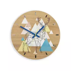 ModernClock Nástěnné hodiny Jelen hnědé