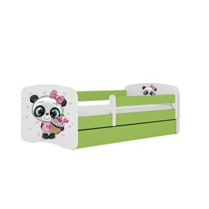 Kocot kids Dětská postel Babydreams panda zelená, varianta 70x140, bez šuplíků, bez matrace