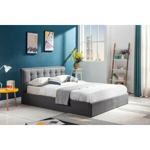 HALMAR Čalouněná postel Padavan 160x200 dvoulůžko šedá