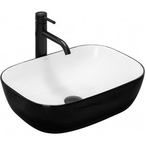 Umyvadlo na desku REA BELINDA černobílé