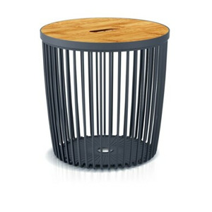 Prosperplast Univerzální koš CLEON s bambusovým víkem antracit, varianta 100 l