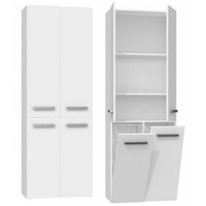 TP Living Koupelnová skříňka se 2 koši na prádlo NEL I bílá mat