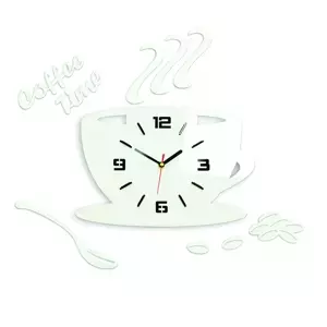 ModernClock Nástěnné hodiny Coffee bílé