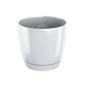 Prosperplast Květináč Coubi Round s miskou bílý, varianta 10 cm
