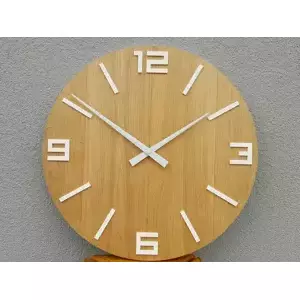 ModernClock Nástěnné hodiny Rustikální hnědo-bílé