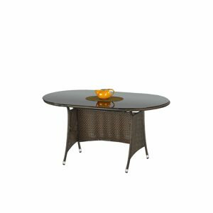 HALMAR Zahradní stůl Nastera ratan tmavě hnědý/černá