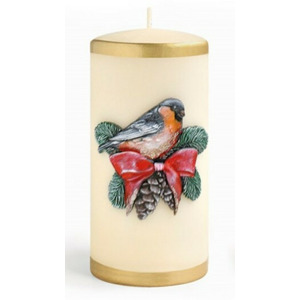 Mondex Vánoční svíčka Marshmallow 7x10 cm krémová