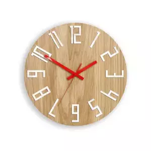 ModernClock Nástěnné hodiny Slim Mit hnědo-červené