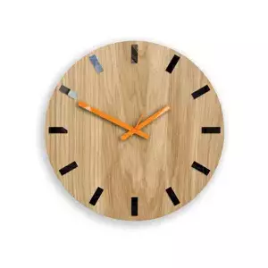 ModernClock Nástěnné hodiny Simple-Y hnědo-oranžové