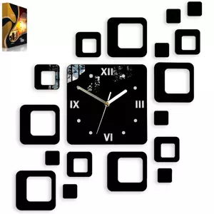 ModernClock 3D nalepovací hodiny Roman Quadrat černé
