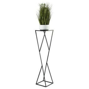 HowHomely Stojan na květiny LOFT I černý 100 cm