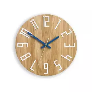 ModernClock Nástěnné hodiny Slim hnědo-modré