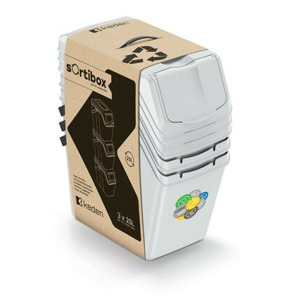 Prosperplast Sada 3 odpadkových košů Soorti II 3 x 25 L popelavě šedá