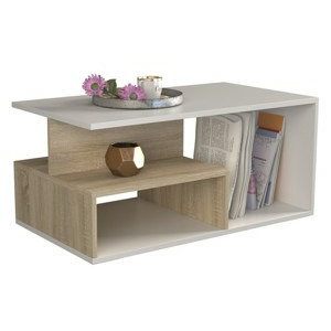 TP Living Konferenční stolek PRIMA dub sonoma/bílý