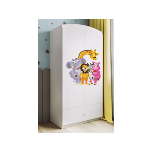 Kocot kids Dětská skříň Babydreams 90 cm ZOO bílá