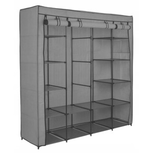 TZB Šatní textilní skříň OLENA 165 cm antracitová