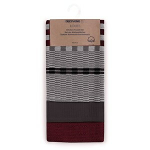 Sada 3 utěrek DecoKing Zechi červeno-černé, velikost 50x70