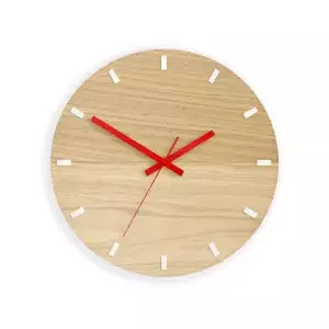 ModernClock Nástěnné hodiny Solo Wood hnědo-červené