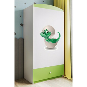 Kocot kids Dětská skříň Babydreams 90 cm dinosaurus zelená