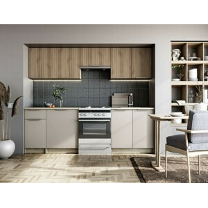 HALMAR Kuchyňská linka Tatiana 240 dub sonoma/ořech/kašmír