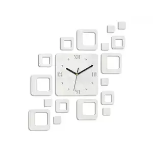 ModernClock 3D nalepovací hodiny Roman Quadrat bílé