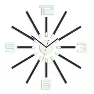 ModernClock 3D nalepovací hodiny Sheen černo-bílé