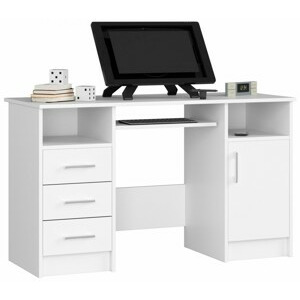 Ak furniture Volně stojící psací stůl Ana 124 cm bílý