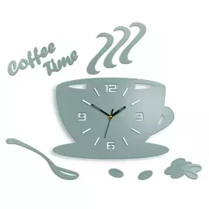 ModernClock Nástěnné hodiny Coffee světle šedé