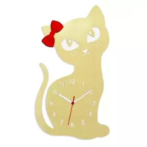 ModernClock Nástěnné hodiny Cat zlaté