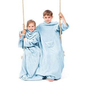 Dětská deka s rukávy DecoKing Lazy světle modrá, velikost 90x105