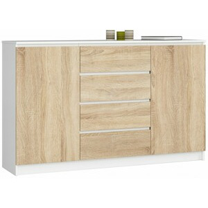 Ak furniture Komoda Tove K 160 cm bílá/dub sonoma
