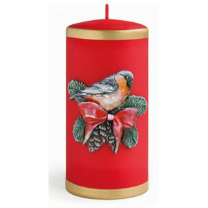 Mondex Vánoční svíčka Marshmallow 7x17,5 cm červená