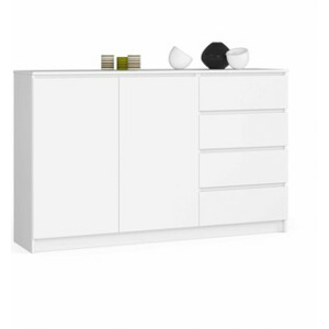 Ak furniture Komoda K013 160 cm bílá - 2 skříňky a 4 šuplíky