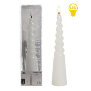 Mondex Since 1986 LED svíčka IDALIA SPIRAL 25 cm bílá