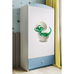 Kocot kids Dětská skříň Babydreams 90 cm dinosaurus modrá