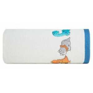 Eurofirany Dětská bavlněná osuška BABY42 Zvířátka 50x90 cm bílá