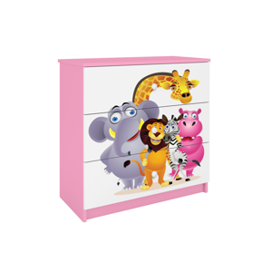 Kocot kids Komoda Babydreams 80 cm ZOO růžová