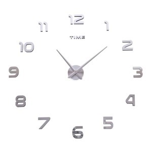 TZB Nástěnné hodiny Diy Nepri 65 - 130 cm - stříbrné 3D