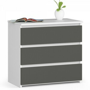 Ak furniture Komoda CL3 60 cm bílá/grafitově šedá