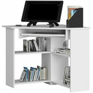 Ak furniture Rohový psací stůl Ted bílý