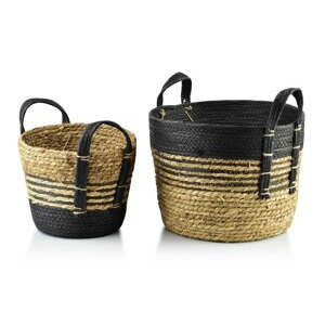 Mondex Sada dvou košů Bali z mořské trávy hnědá/černá
