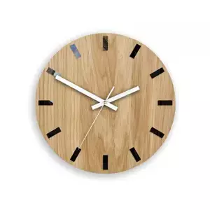 ModernClock Nástěnné hodiny Simple-W hnědo-bílé