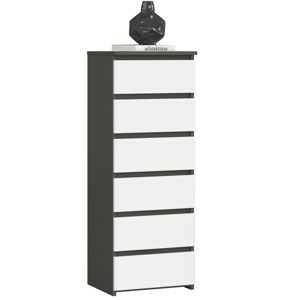 Ak furniture Komoda CL6 40 cm grafitově šedá/bílá