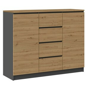 TP Living Komoda 2D4S 120 cm dub artisan/antracit