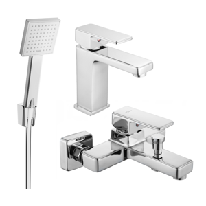 Sada baterií MEXEN CETUS V umyvadlová baterie + vanová baterie se sprchou chrom
