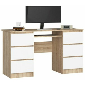 Ak furniture Psací stůl A-11 135 cm sonoma/bílý
