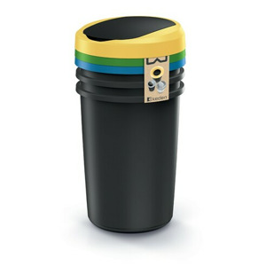 Prosperplast Sada 3 odpadkových košů COMPACTO 3 x 40 L černá