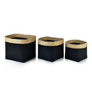 Mondex Sada tří košů Bali z mořské trávy VI černá