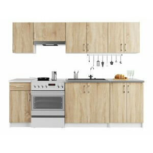 Ak furniture Kuchyňská linka Lima 2,4 m bílá/dub sonoma