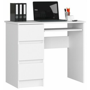 Ak furniture Psací stůl A-6 90 cm bílý levý
